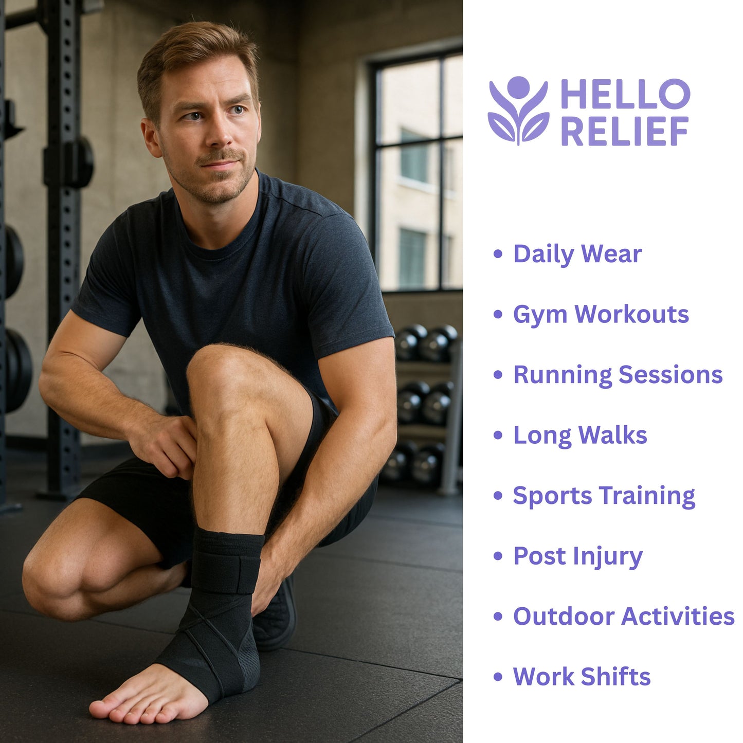 Ankle Relief | Adjustable Compression Brace For Foot Support