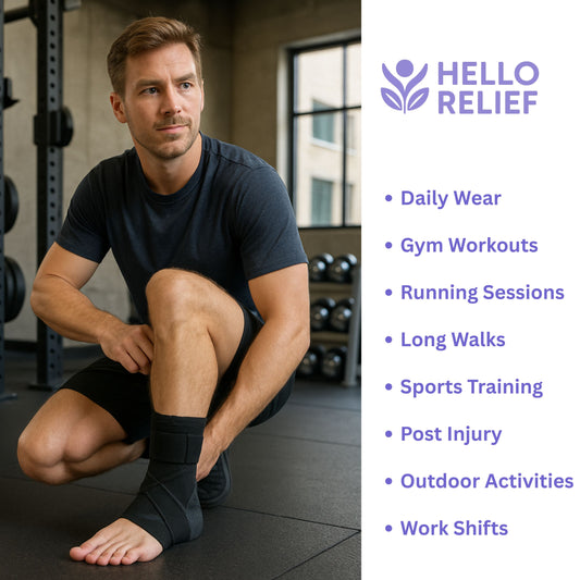 Ankle Relief | Adjustable Compression Brace For Foot Support