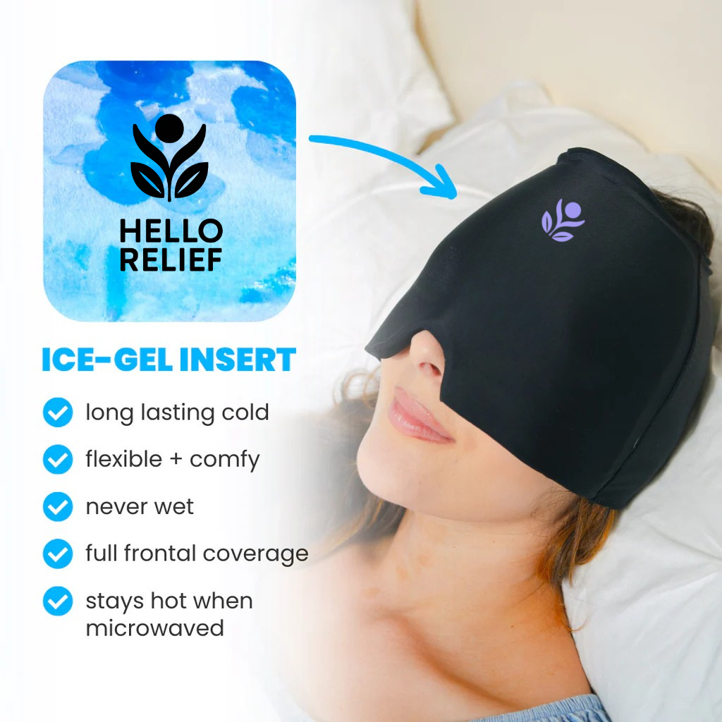 Migraine Relief | Comfortable & Stretchy Ice Cap with Cold Compress